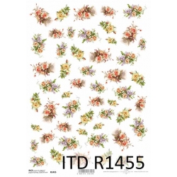 Papier ryżowy A4 R1455 drobne kwiaty